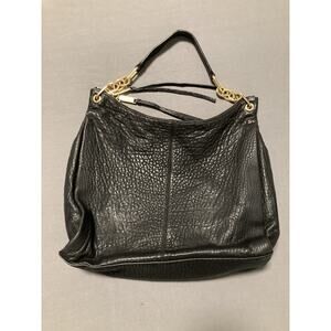 Vince Camuto Hobo Black Leather Chain Shoulder Strap Handbag